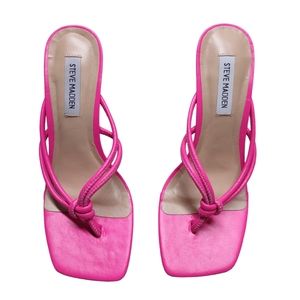 Steve Madden Women’s HALO PINK Stiletto Heel Thong Sandal Size 7.5 M